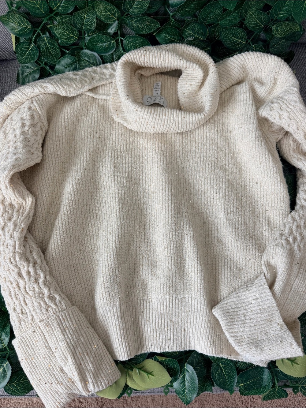 sofia by sofia vergara Cream Cable Knit Turtleneck Sweater - Picture 4 of 5